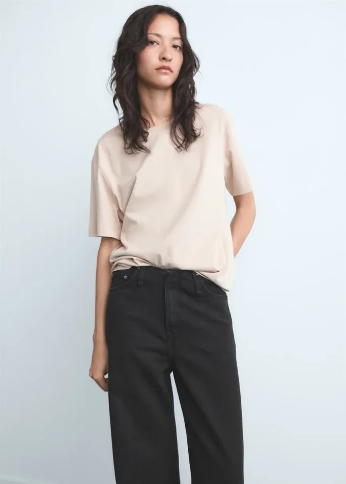 Jean taille mi-haute à jambes larges Jean taille mi-haute à jambes larges