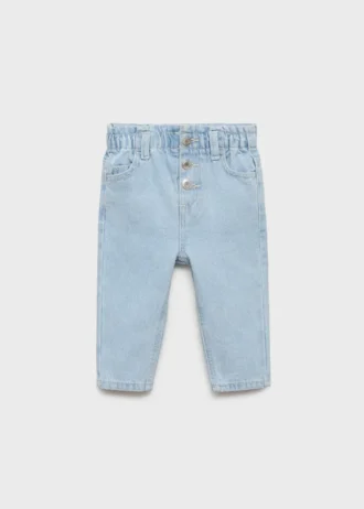 Jeans paper bag avec boutons