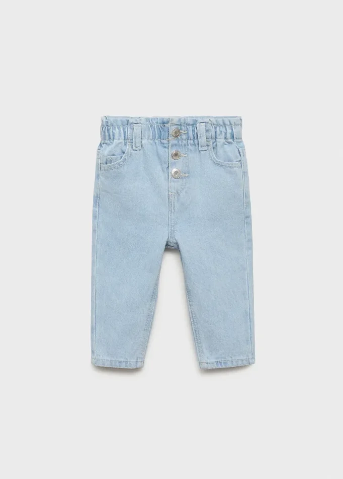 Jeans paper bag avec boutons