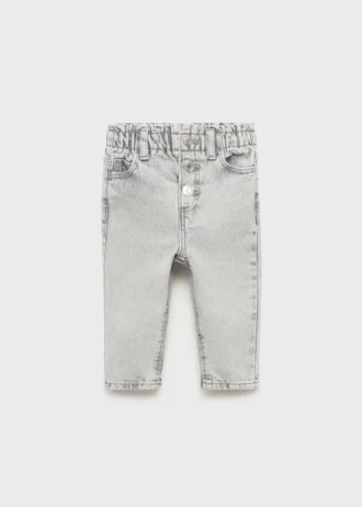 Jeans paper bag avec boutons