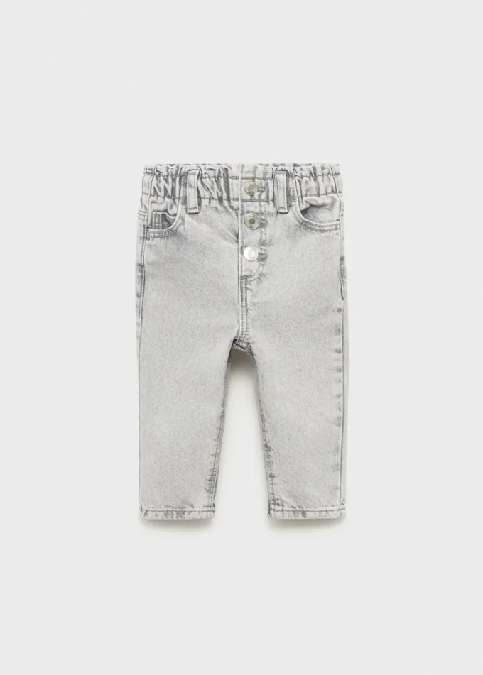 Jeans paper bag avec boutons