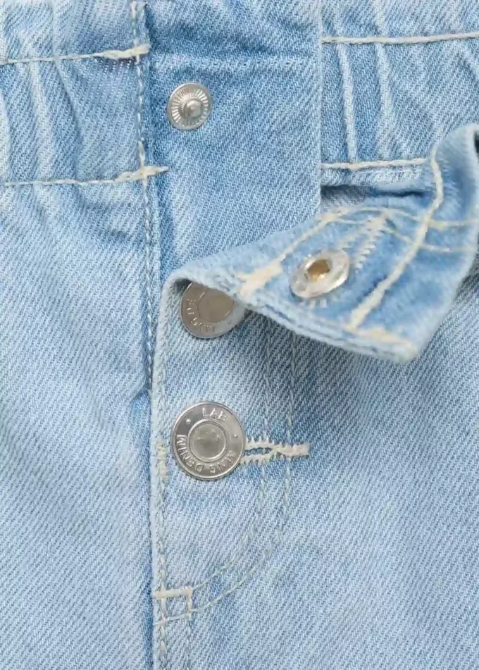 Jeans paper bag avec boutons