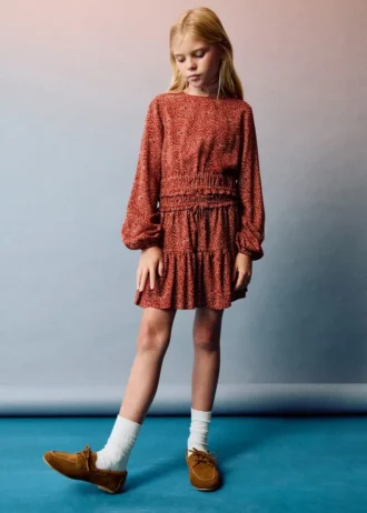 Blouse à manches bouffantes imprimées