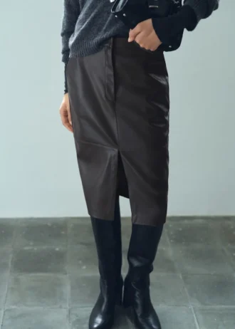Jupe crayon en simili cuir