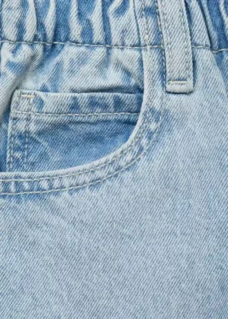 Jupe en denim à taille paperbag