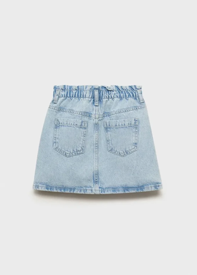 Jupe en denim à taille paperbag Jupe en denim à taille paperbag