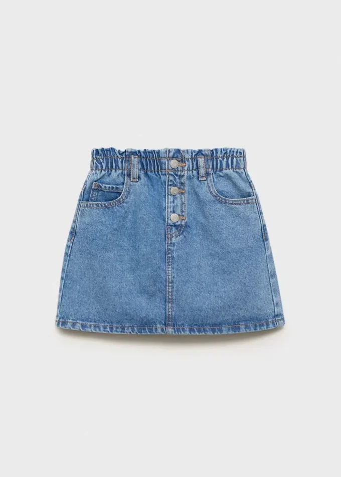 Jupe en denim à taille paperbag Jupe en denim à taille paperbag