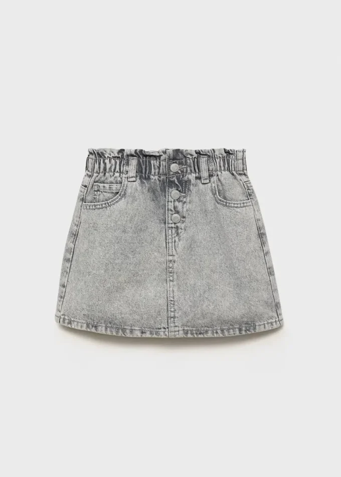 Jupe en denim à taille paperbag Jupe en denim à taille paperbag