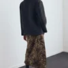 Jupe en satin imprimé léopard