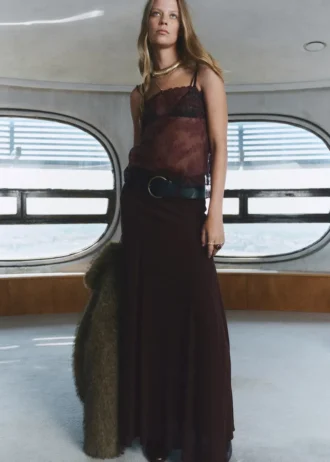 Jupe godet avec ceinture