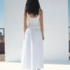 Jupe midi en coton à plis Jupe midi en coton à plis