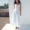 Jupe midi en coton à plis Jupe midi en coton à plis
