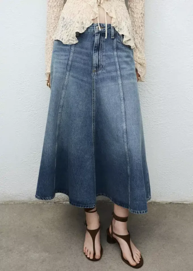 Jupe midi en denim Jupe midi en denim
