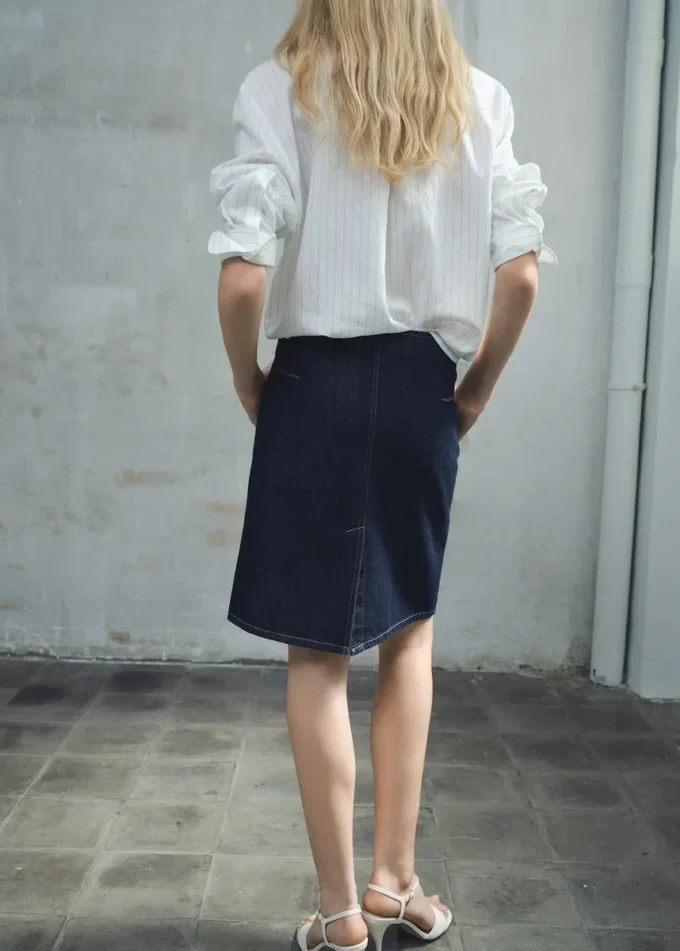 Jupe midi en denim Jupe midi en denim