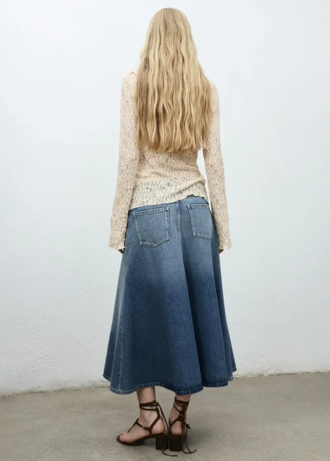 Jupe midi en denim Jupe midi en denim