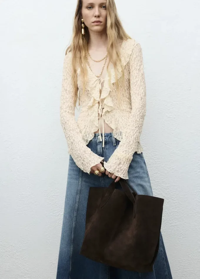 Jupe midi en denim Jupe midi en denim