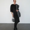 Jupe midi en laine avec fente Jupe midi en laine avec fente