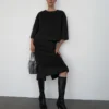Jupe midi en laine avec fente Jupe midi en laine avec fente