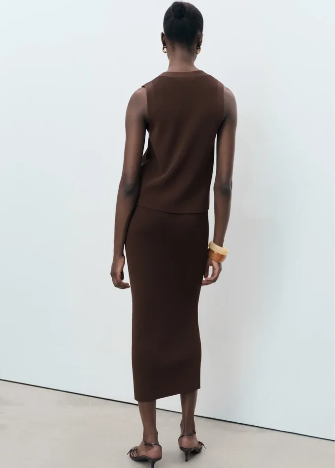 Jupe midi en maille fine Jupe midi en maille fine