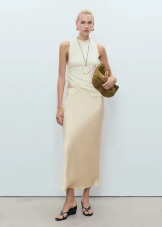 Jupe midi en satin