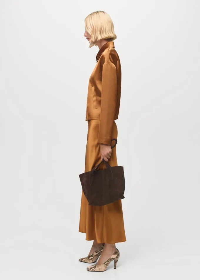 Jupe midi en satin Jupe midi en satin