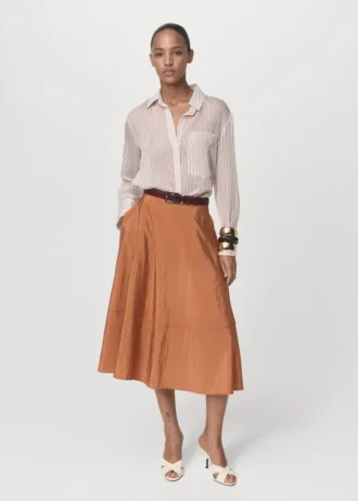 Jupe midi en satin