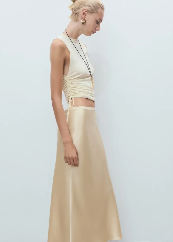 Jupe midi en satin Jupe midi en satin