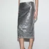 Jupe midi à paillettes Jupe midi à paillettes