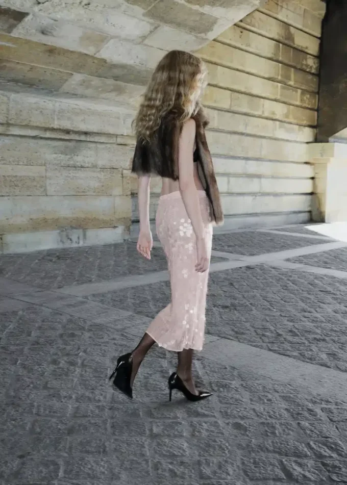 Jupe midi à paillettes Jupe midi à paillettes