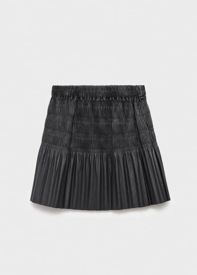 Jupe plissée effet cuir