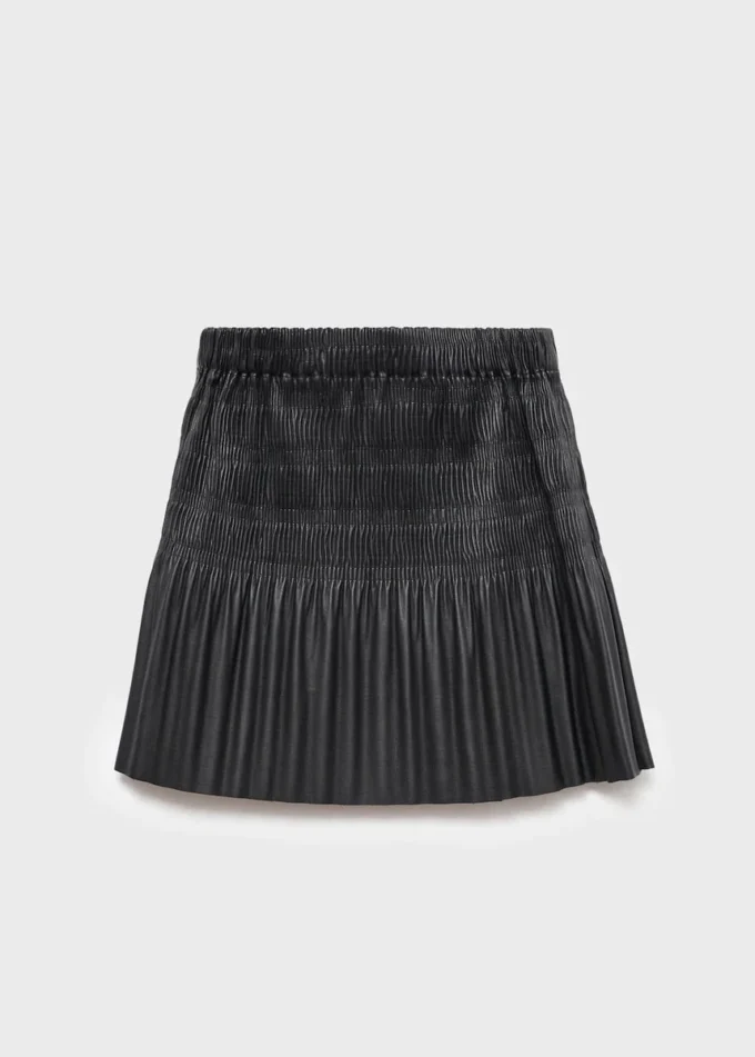 Jupe plissée effet cuir