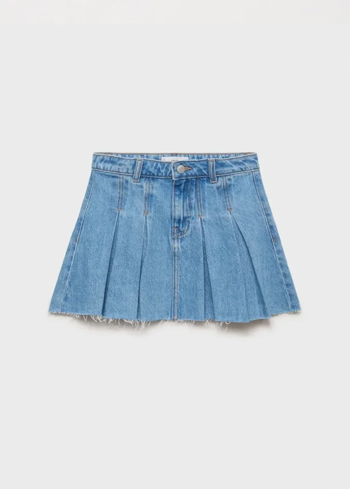 Jupe plissée en denim Jupe plissée en denim