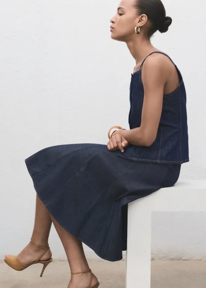 Jupe plissée en denim Jupe plissée en denim
