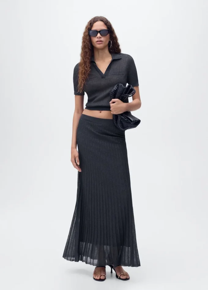 Jupe plissée en maille lurex Jupe plissée en maille lurex