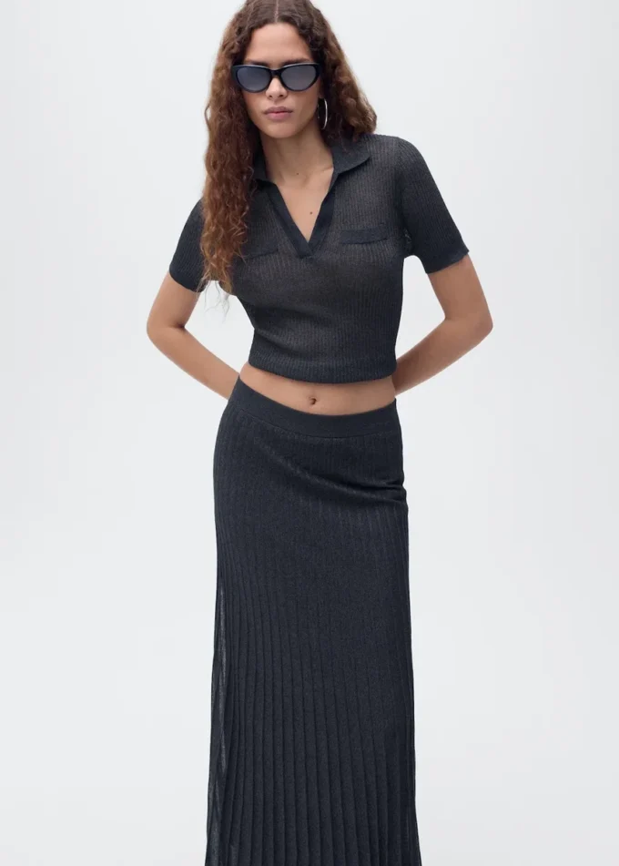 Jupe plissée en maille lurex Jupe plissée en maille lurex