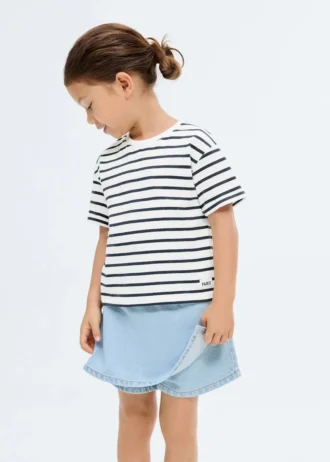 Jupe-short en denim enveloppante Jupe-short en denim enveloppante