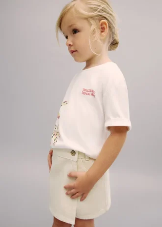Jupe-short en denim enveloppante Jupe-short en denim enveloppante