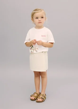 Jupe-short en denim enveloppante Jupe-short en denim enveloppante