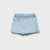 Jupe-short en denim enveloppante Jupe-short en denim enveloppante