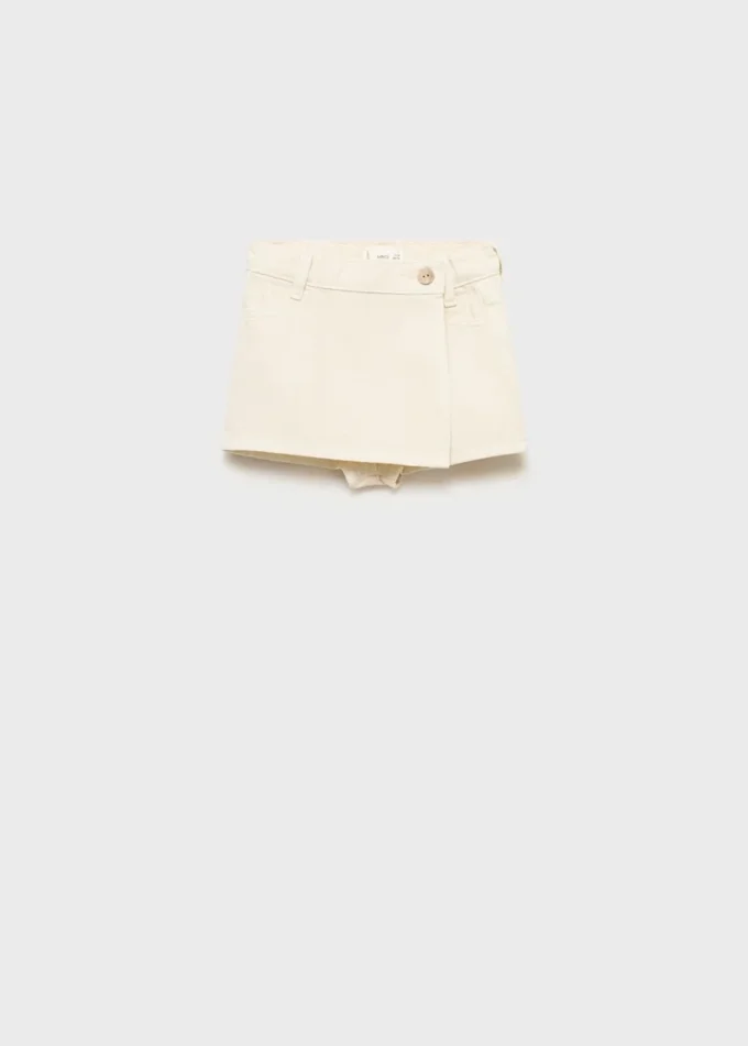 Jupe-short en denim enveloppante Jupe-short en denim enveloppante