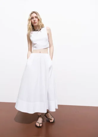 Jupe évasée en coton