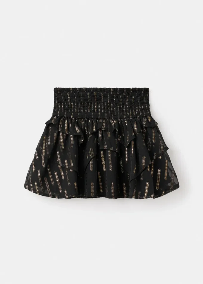 Jupe à volants en lurex