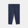 Leggings côtelés à fleurs