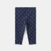 Leggings côtelés à fleurs