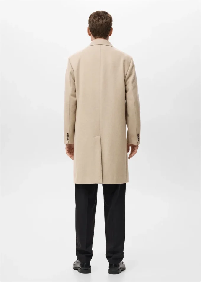 Long manteau en laine à double boutonnage