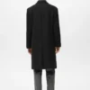 Long manteau en laine à double boutonnage
