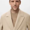 Long manteau en laine à double boutonnage