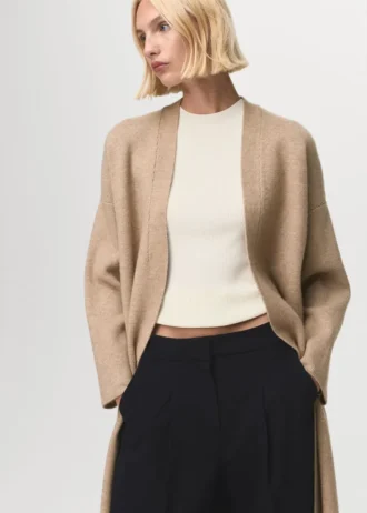 Long manteau en maille