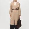 Long manteau en maille