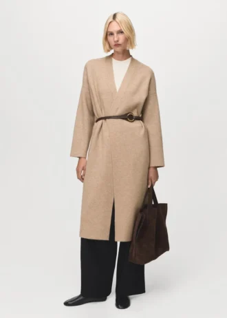Long manteau en maille